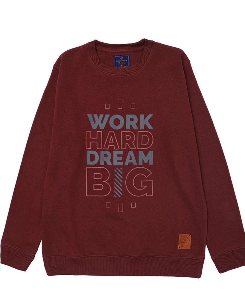 Men Regular Fit Sweatshirt – Maroon - Harwage
