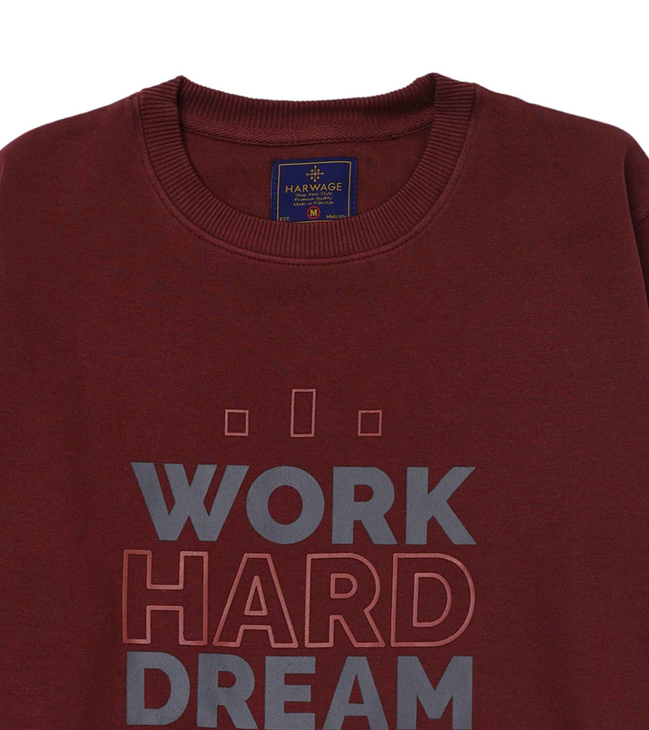 Men Regular Fit Sweatshirt – Maroon - Harwage