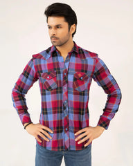 Men Casual Shirt – Maroon Checkered - Harwage