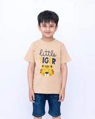 Little Boys Graphic Tee – Almond Buff