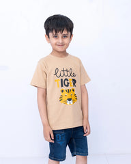 Little Boys Graphic Tee – Almond Buff