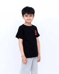 Boys Printed Cord Set – Black
