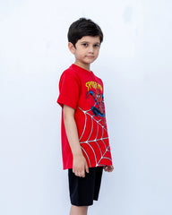 Kids Printed Cord Set – Fiery Red