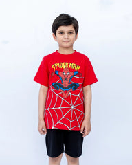 Kids Printed Cord Set – Fiery Red