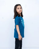 Girls Graphic Printed Tee – Blue Sapphire