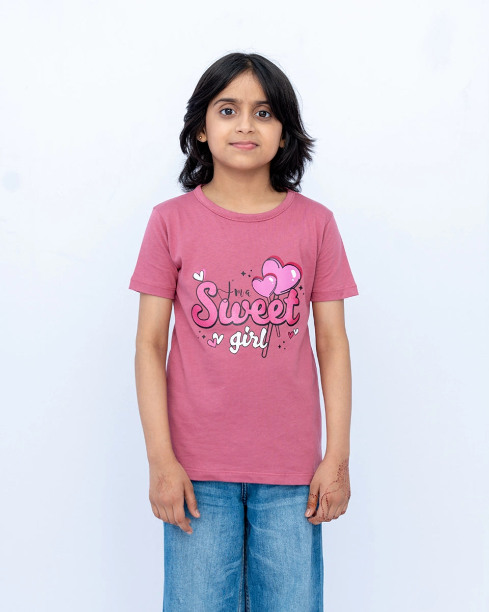 Girls Printed Graphic Shirt – China Rose