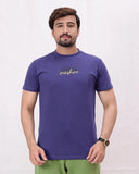 Men Printed T-Shirt - Navy Blue - Harwage