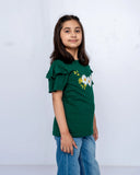Girls Printed Graphic Tee – Green