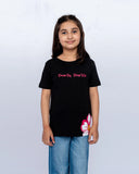 Girls Printed Graphic Tee – Black