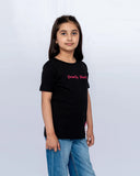 Girls Printed Graphic Tee – Black
