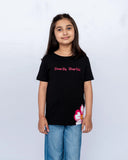 Girls Printed Graphic Tee – Black