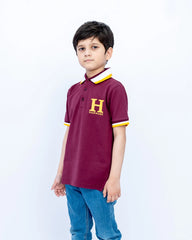 Boys Regular Fit Polo – Maroon