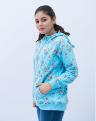 Women Allover Print Zipper Hoodie - T Breeze