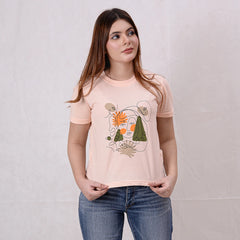 Women Printed Cropped Top - Pale Dogwood - Harwage
