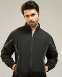 Men Regular Fit Tracksuit - Black - Harwage