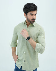 Men Basic Oxford Shirt - Green - Harwage