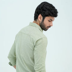 Men Basic Oxford Shirt - Green - Harwage