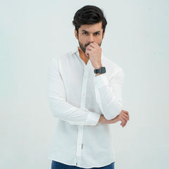 Men Basic Oxford Shirt - White - Harwage