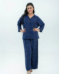 Women Basic Co-Ord Set – Slate Blue - Harwage