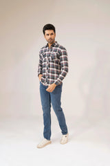 Men Casual Dress Shirt - Checkered - Harwage