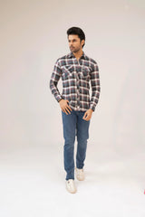 Men Casual Dress Shirt - Checkered - Harwage