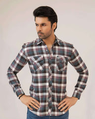 Men Casual Dress Shirt - Checkered - Harwage