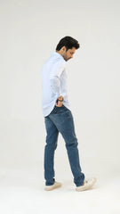 Men Casual Dress Shirt - Clear Sky - Harwage