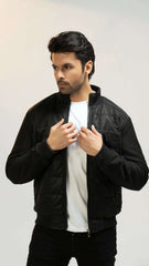 Men Parachute Jacket - Black - Harwage
