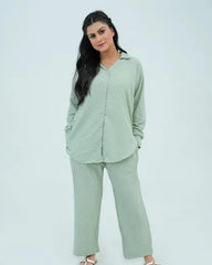 Women Basic Co-Ord Set - Green - Harwage