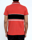 Men Dyed Yarn Polo Shirt - Red/Black