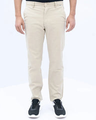 Men Khaki Elasticated Chino Pant