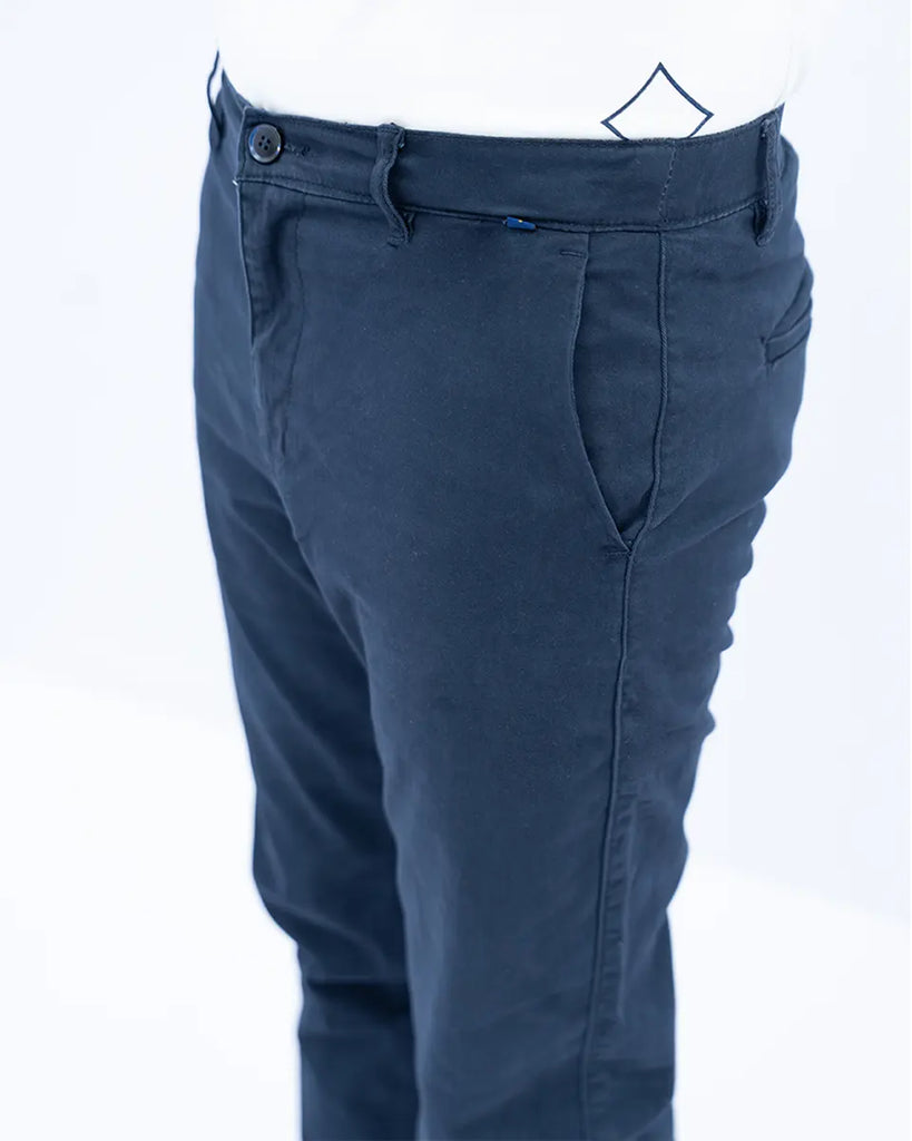 Men Navy Elasticated Chino Pant 2