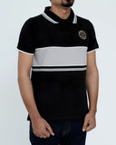 Mens Dyed Yarn Polo Shirt - Jet Black