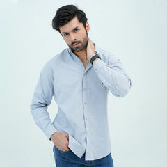 Men Basic Oxford Shirt - Tropical Blue - Harwage