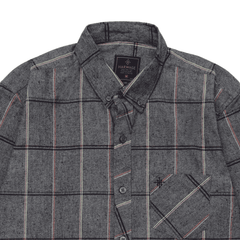 Men Grey Checkered Casual Shirt - Harwage