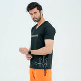 Men V Neck T Shirt - Black