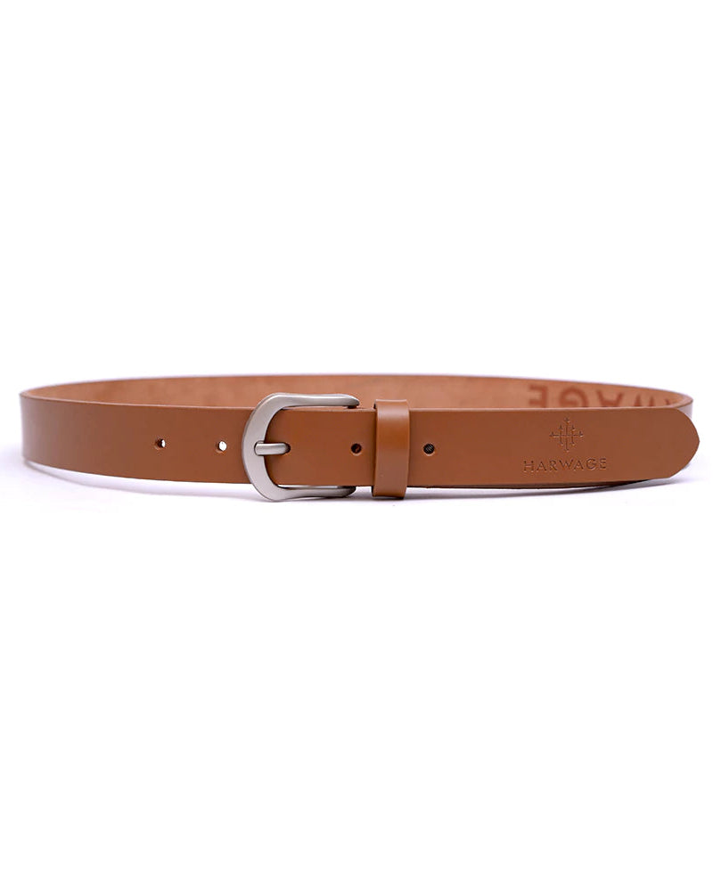 Women Basic Buckle Belt – Burnt Sienna Mustard - Harwage