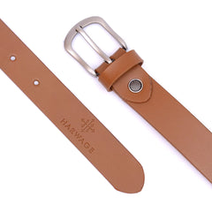 Women Basic Buckle Belt – Burnt Sienna Mustard - Harwage