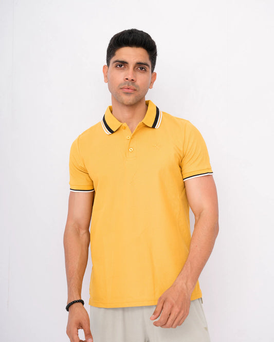 Men Tipping Polo Shirt - Yellow
