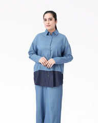 Women Denim Co-Ord Set – LT Blue