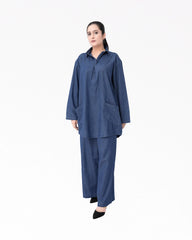 Women Denim Co-Ord Set – Mid Blue