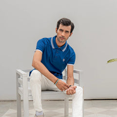 Men Plain Contrast Tipping Polo Shirt - 5 Colors - Harwage
