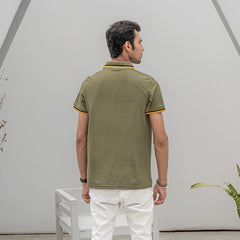 Men Plain Contrast Tipping Polo Shirt - 5 Colors - Harwage