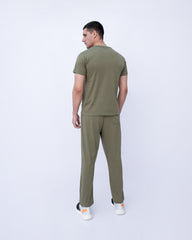 Men’s Solid Co-ord Set – Deep Lichen Green