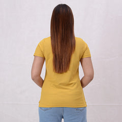 Women Basic Premium Polo Shirt - Primrose Yellow - Harwage
